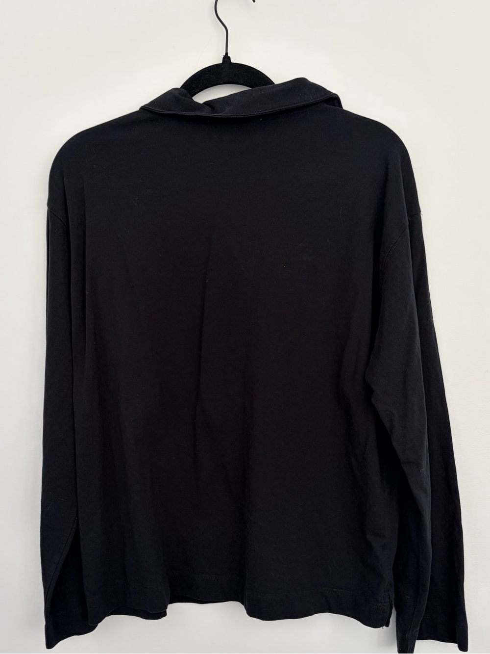 Everlane Mariner Rugby Women's Black V-Neck Long Sleeve Polo Top - Picture 3 of 6